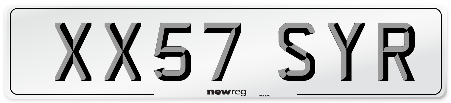XX57 SYR Number Plate from New Reg